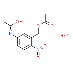 ChemSpider 2D Image | 5-Acetamido-2-nitrobenzyl acetate hydrate (1:1) | C11H14N2O6