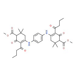 ChemSpider 2D Image | Dimethyl 4,4'-(1,4-phenylenediimino)bis(3-butyryl-6,6-dimethyl-2-oxo-3-cyclohexene-1-carboxylate) | C34H44N2O8
