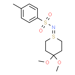 ChemSpider 2D Image | N-(4,4-Dimethoxytetrahydro-1lambda~4~-thiopyran-1(2H)-ylidene)-4-methylbenzenesulfonamide | C14H21NO4S2