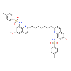 ChemSpider 2D Image | N,N'-[1,7-Heptanediylbis(6-methoxy-2,8-quinolinediyl)]bis(4-methylbenzenesulfonamide) | C41H44N4O6S2