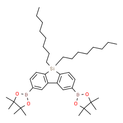ChemSpider 2D Image | 2,2'-(5,5-Dioctyl-5H-dibenzo[b,d]silole-2,8-diyl)bis(4,4,5,5-tetramethyl-1,3,2-dioxaborolane) | C40H64B2O4Si