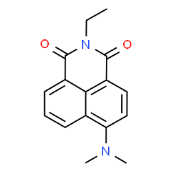 ChemSpider 2D Image | 6-(Dimethylamino)-2-ethyl-1H-benzo[de]isoquinoline-1,3(2H)-dione | C16H16N2O2