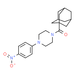 ChemSpider 2D Image | Adamantan-1-yl[4-(4-nitrophenyl)-1-piperazinyl]methanone | C21H27N3O3