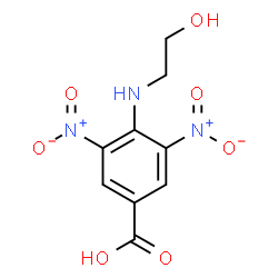 ChemSpider 2D Image | 4-[(2-Hydroxyethyl)amino]-3,5-dinitrobenzoic acid | C9H9N3O7