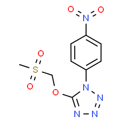 ChemSpider 2D Image | 5-[(Methylsulfonyl)methoxy]-1-(4-nitrophenyl)-1H-tetrazole | C9H9N5O5S
