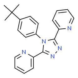 ChemSpider 2D Image | 2,2'-{4-[4-(2-Methyl-2-propanyl)phenyl]-4H-1,2,4-triazole-3,5-diyl}dipyridine | C22H21N5