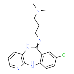 ChemSpider 2D Image | N'-(8-Chloro-1H-pyrido[2,3-b][1,4]benzodiazepin-6-yl)-N,N-dimethyl-1,3-propanediamine | C17H20ClN5