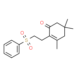 ChemSpider 2D Image | 3,5,5-Trimethyl-2-[2-(phenylsulfonyl)ethyl]-2-cyclohexen-1-one | C17H22O3S