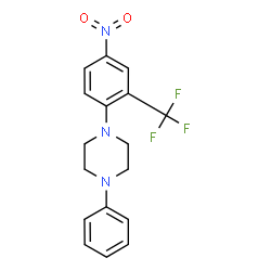 ChemSpider 2D Image | 1-[4-Nitro-2-(trifluoromethyl)phenyl]-4-phenylpiperazine | C17H16F3N3O2