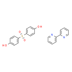 ChemSpider 2D Image | 4,4'-Sulfonyldiphenol - 2,2'-bipyridine (1:1) | C22H18N2O4S