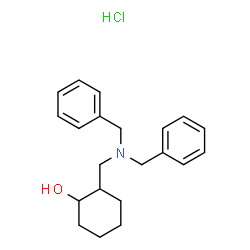 ChemSpider 2D Image | 2-[(Dibenzylamino)methyl]cyclohexanol hydrochloride (1:1) | C21H28ClNO