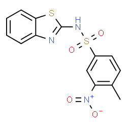ChemSpider 2D Image | N-(1,3-Benzothiazol-2-yl)-4-methyl-3-nitrobenzenesulfonamide | C14H11N3O4S2