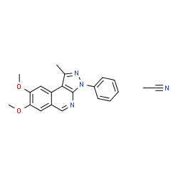 ChemSpider 2D Image | Acetonitrile - 7,8-dimethoxy-1-methyl-3-phenyl-3H-pyrazolo[3,4-c]isoquinoline (1:1) | C21H20N4O2