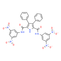 ChemSpider 2D Image | N,N′-Bis(3,5-dinitrophenyl)-3,4-diphenyl-1H-pyrrole-2,5-dicarboxamide | C30H19N7O10