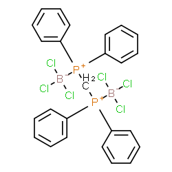 ChemSpider 2D Image | trichloro-[[diphenyl(trichloroboranuidyl)phosphaniumyl]methyl-diphenyl-phosphaniumyl]boranuide | C25H22B2Cl6P2