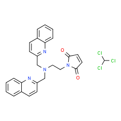 ChemSpider 2D Image | 1-{2-[Bis(2-quinolinylmethyl)amino]ethyl}-1H-pyrrole-2,5-dione - chloroform (1:1) | C27H23Cl3N4O2