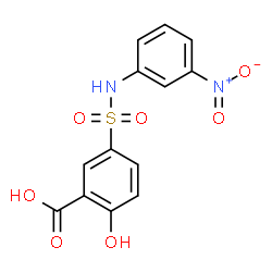 ChemSpider 2D Image | 2-Hydroxy-5-[(3-nitrophenyl)sulfamoyl]benzoic acid | C13H10N2O7S