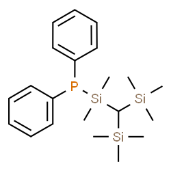ChemSpider 2D Image | {[Bis(trimethylsilyl)methyl](dimethyl)silyl}(diphenyl)phosphine | C21H35ψ3
