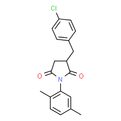 ChemSpider 2D Image | 3-(4-Chlorobenzyl)-1-(2,5-dimethylphenyl)-2,5-pyrrolidinedione | C19H18ClNO2