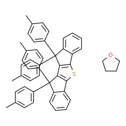 ChemSpider 2D Image | 10,10,11,11-Tetrakis(4-methylphenyl)-10,11-dihydrodiindeno[1,2-b:2',1'-d]thiophene - tetrahydrofuran (1:1) | C50H44OS