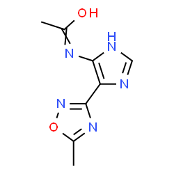 ChemSpider 2D Image | N-[4-(5-Methyl-1,2,4-oxadiazol-3-yl)-1H-imidazol-5-yl]acetamide | C8H9N5O2