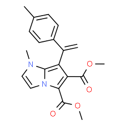 ChemSpider 2D Image | Dimethyl 1-methyl-7-[1-(4-methylphenyl)vinyl]-1H-pyrrolo[1,2-a]imidazole-5,6-dicarboxylate | C20H20N2O4