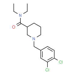 ChemSpider 2D Image | 1-(3,4-Dichlorobenzyl)-N,N-diethyl-3-piperidinecarboxamide | C17H24Cl2N2O