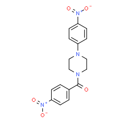 ChemSpider 2D Image | 1-(4-nitrobenzoyl)-4-(4-nitrophenyl)piperazine | C17H16N4O5