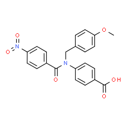 ChemSpider 2D Image | 4-[(4-Methoxybenzyl)(4-nitrobenzoyl)amino]benzoic acid | C22H18N2O6