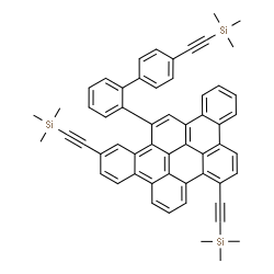 ChemSpider 2D Image | [(2'-{7,13-Bis[(trimethylsilyl)ethynyl]tribenzo[fg,ij,rst]pentaphen-15-yl}-4-biphenylyl)ethynyl](trimethyl)silane | C57H48Si3
