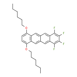 ChemSpider 2D Image | 1,2,3,4-Tetrafluoro-7,10-bis(hexyloxy)tetracene | C30H32F4O2