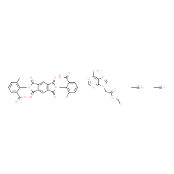 ChemSpider 2D Image | acetonitrile; 2-[2-(2-carboxy-6-methyl-phenyl)-1,3,5,7-tetraoxo-pyrrolo[3,4-f]isoindol-6-yl]-3-methyl-benzoic acid; ethyl 2-(6-aminopurin-9-yl)acetate | C39H33N9O10