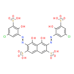 ChemSpider 2D Image | 3,6-Bis[(5-chloro-2-hydroxy-3-sulfophenyl)diazenyl]-4,5-dihydroxy-2,7-naphthalenedisulfonic acid | C22H14Cl2N4O16S4