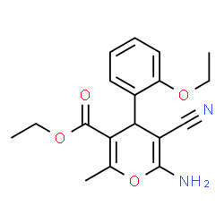 ChemSpider 2D Image | Ethyl 6-amino-5-cyano-4-(2-ethoxyphenyl)-2-methyl-4H-pyran-3-carboxylate | C18H20N2O4