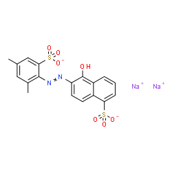 ChemSpider 2D Image | Disodium 6-[(2,4-dimethyl-6-sulfonatophenyl)diazenyl]-5-hydroxy-1-naphthalenesulfonate | C18H14N2Na2O7S2