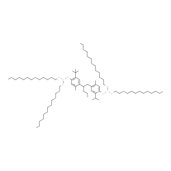ChemSpider 2D Image | 4-[1-(4-{[Bis(tridecyloxy)phosphino]oxy}-5-isopropyl-2-methylphenyl)-2-pentanyl]-5-methyl-2-(2-methyl-2-propanyl)phenyl ditridecyl phosphite | C78H144O6P2
