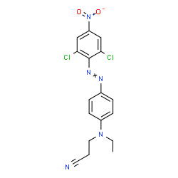 ChemSpider 2D Image | 3-[{4-[(2,6-Dichloro-4-nitrophenyl)diazenyl]phenyl}(ethyl)amino]propanenitrile | C17H15Cl2N5O2