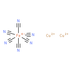 ChemSpider 2D Image | Dicopper(2+) hexakis(cyano-kappaC)ferrate(4-) | C6Cu2FeN6