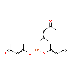 ChemSpider 2D Image | Iron(3+) tris(4-oxo-2-penten-2-olate) | C15H21FeO6
