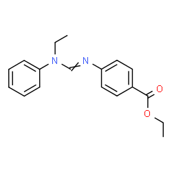 ChemSpider 2D Image | Ethyl 4-({[ethyl(phenyl)amino]methylene}amino)benzoate | C18H20N2O2