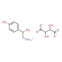 ChemSpider 2D Image | 2,3-dihydroxybutanedioate; [2-hydroxy-2-(4-hydroxyphenyl)ethyl]ammonium | C12H16NO8