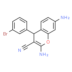 ChemSpider 2D Image | 2,7-Diamino-4-(3-bromophenyl)-4H-chromene-3-carbonitrile | C16H12BrN3O
