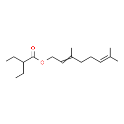 ChemSpider 2D Image | 3,7-Dimethylocta-2,6-dienyl 2-ethylbutyrate | C16H28O2