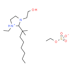 ChemSpider 2D Image | 1-Ethyl-3-(2-hydroxyethyl)-2-(2-methyl-2-octanyl)imidazolidin-1-ium ethyl sulfate | C18H40N2O5S