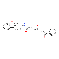ChemSpider 2D Image | 2-Oxo-2-phenylethyl 4-(dibenzo[b,d]furan-3-ylamino)-4-oxobutanoate | C24H19NO5