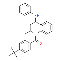 ChemSpider 2D Image | (4-Anilino-2-methyl-3,4-dihydroquinolin-1(2H)-yl)(4-tert-butylphenyl)methanone | C27H30N2O