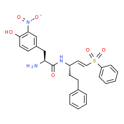 ChemSpider 2D Image | 3-Nitro-N-[(1E,3S)-5-phenyl-1-(phenylsulfonyl)-1-penten-3-yl]-L-tyrosinamide | C26H27N3O6S