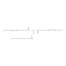 ChemSpider 2D Image | 3-(Palmitoyloxy)-1,2-propanediyl (9E,12E,9'E,12'E)bis(-9,12-octadecadienoate) | C55H98O6