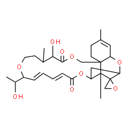 ChemSpider 2D Image | (18'E,20'E)-12'-Hydroxy-17'-(1-hydroxyethyl)-5',13',25'-trimethyl-11'H,22'H-spiro[oxirane-2,26'-[2,10,16,23]tetraoxatetracyclo[22.2.1.0~3,8~.0~8,25~]heptacosa[4,18,20]triene]-11',22'-dione | C29H40O9