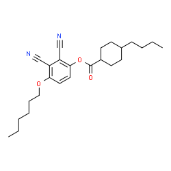 ChemSpider 2D Image | 2,3-Dicyano-4-(hexyloxy)phenyl 4-butylcyclohexanecarboxylate | C25H34N2O3